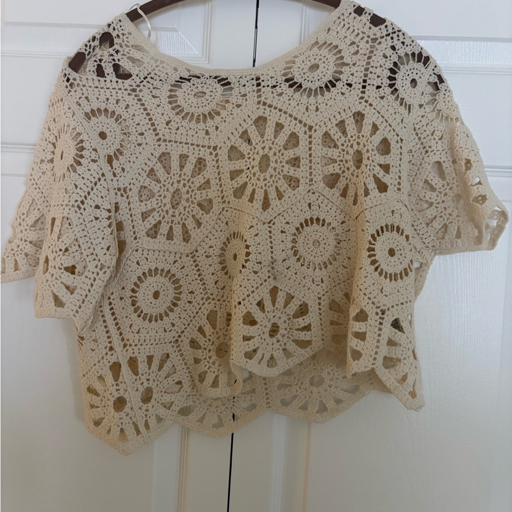 Rebellion Crochet Lace Top in Cream